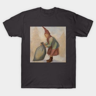 Christmas elf with a bag of presents T-Shirt